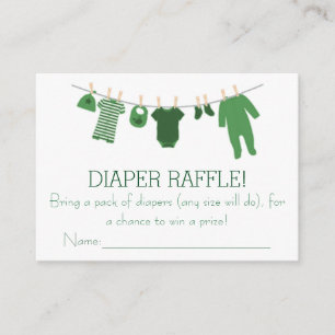 Green Little Clothes Diaper Raffle Tickets Enclosure Card