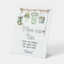 Green Little Fisherman Mom-osa Bar Baby Shower