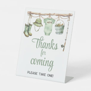 Green Little Fisherman Thanks for coming Pedestal Sign