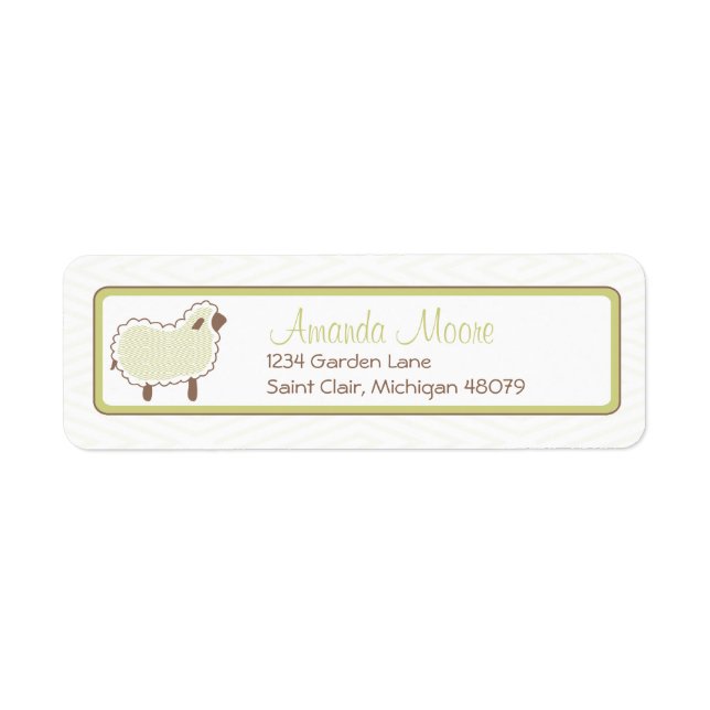 Green Little Lamb Address Label (Front)