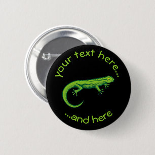 Green Lizard 2 Inch Round Button