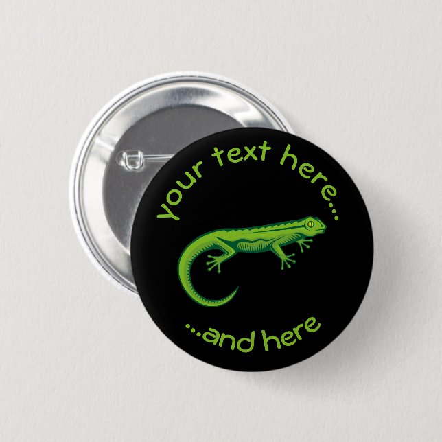 Green Lizard 2 Inch Round Button (Front & Back)