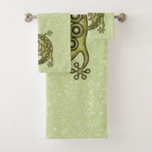 Green Lizard Bath Towel Set