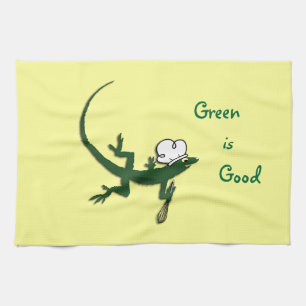 Green Lizard Chef Kitchen Towel