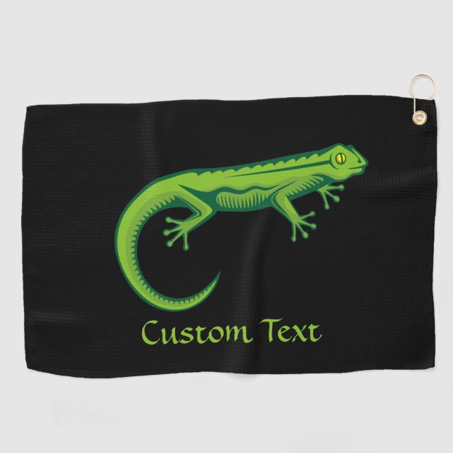 Green Lizard Golf Towel (Horizontal)