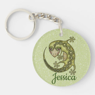 Green Lizard Keychain