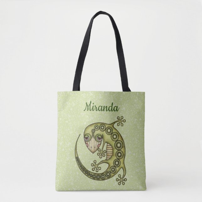 Green Lizard Tote Bag (Front)