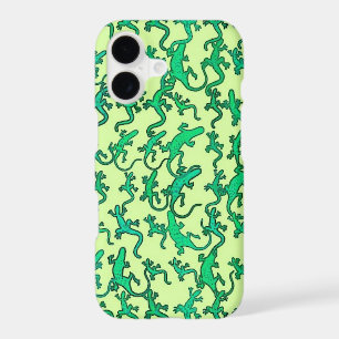 Green lizards on a lime green background