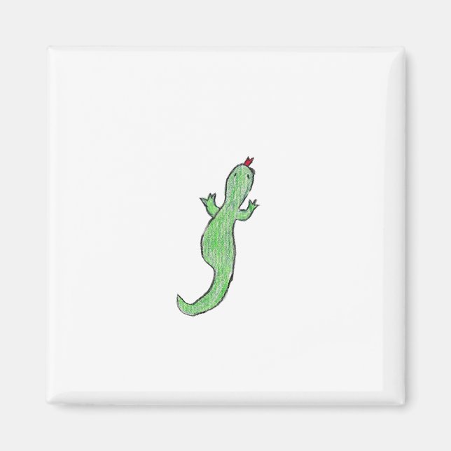Green Lizzard Magnet (Front)