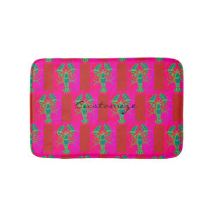 green lobsters Thunder_Cove pink Bath Mat