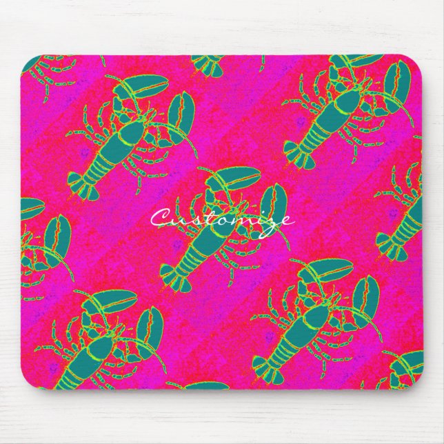 green lobsters Thunder_Cove pink Mouse Pad (Front)