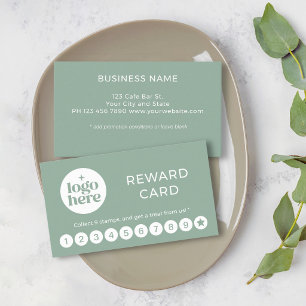 Green Logo Professional Reward Punch Loyalty Card