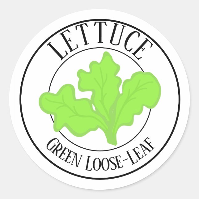 Green Loose-Leaf Lettuce Garden Label (Front)