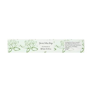 Green Lotus Floral Artisanal Soap Band Wrap Invitation Belly Band