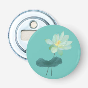 Green Lotus Flower Asian Inspired  Bottle Opener