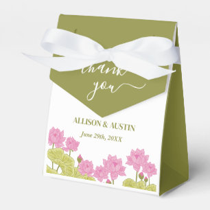 Green Lotus Lily Flowers Wedding Indian Favor Box