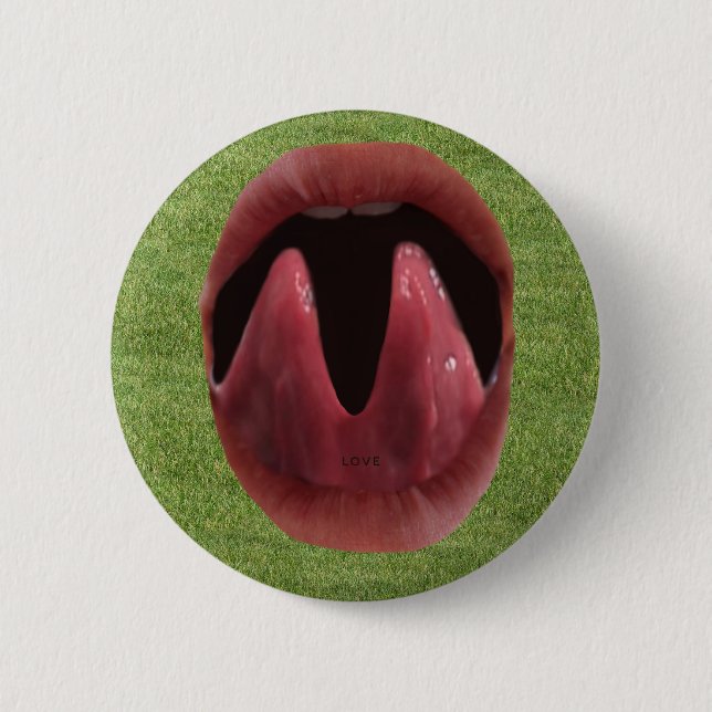 Green Love 2 Inch Round Button (Front)