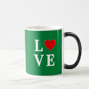Green LOVE and Heart Magic Mug