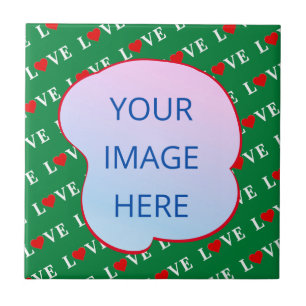 Green LOVE Heart Tile