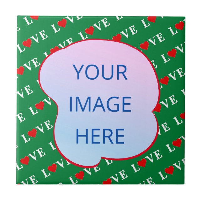 Green LOVE Heart Tile (Front)