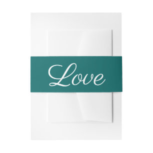 Green Love Wedding Invitation Band Elegant Boho Invitation Belly Band
