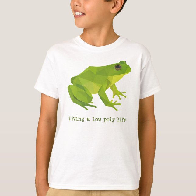 Green Low Poly Life Frog T-Shirt (Front)
