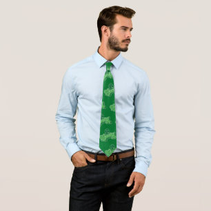 Green Lucky Clover Leaf St. Patrick's Day Tie