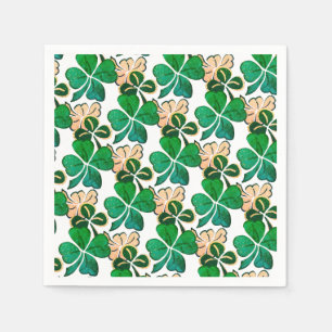 Green Lucky Clover Shamrock Pattern Napkin