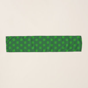 Green lucky clover St Patricks Day chiffon scarf