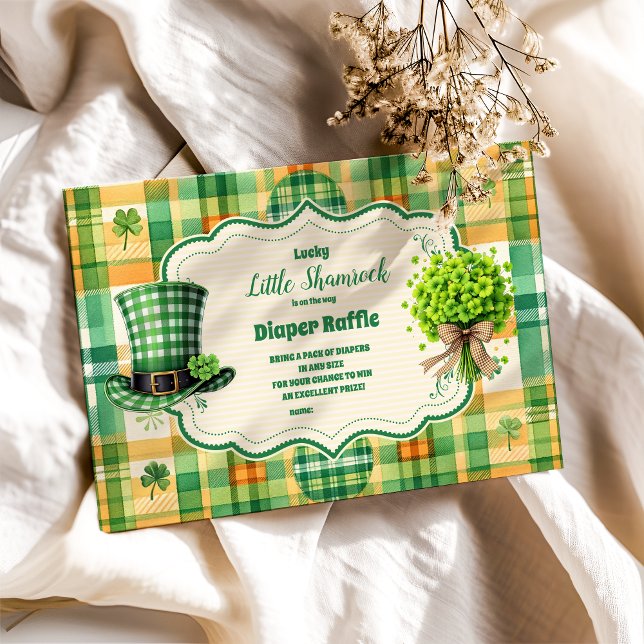 Green Lucky Little Shamrock  Diapper Raffle  Enclosure Card (Creator Uploaded)