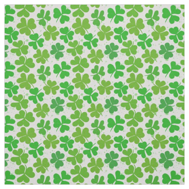 Green lucky Shamrock St Patrick's day Fabric (Swatch)