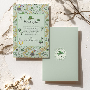 Green Lucky St Patricks Day Irish Thank You Card