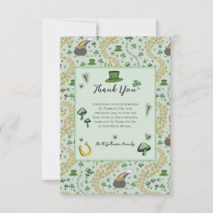 Green Lucky St Patricks Day Irish Thank You Card