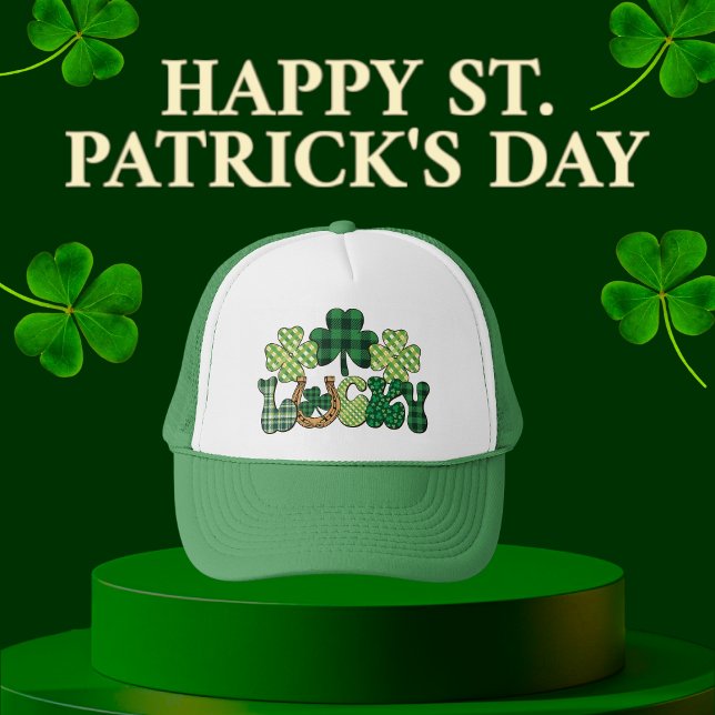 Green Lucky St Patricks Day Trucker Hat (Green Lucky St Patricks Day Trucker Hat)
