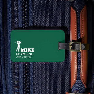 Green Luggage Tag for a Golfer