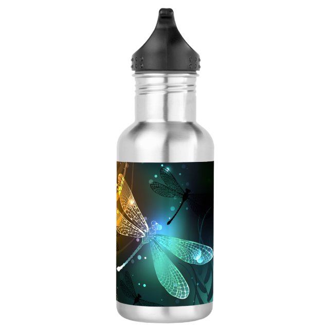 Green luminous dragonfly flight 532 ml water bottle (Right)