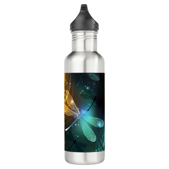 Green luminous dragonfly flight 710 ml water bottle (Right)