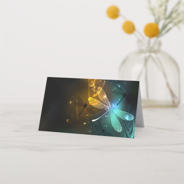 Green luminous dragonfly flight appointment card (Front)
