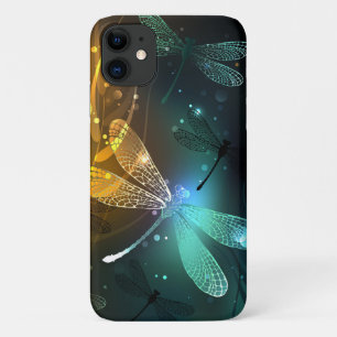 Green luminous dragonfly flight iPhone 11 case