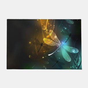Green luminous dragonfly flight doormat