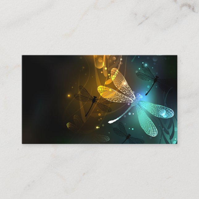 Green luminous dragonfly flight loyalty card (Front)