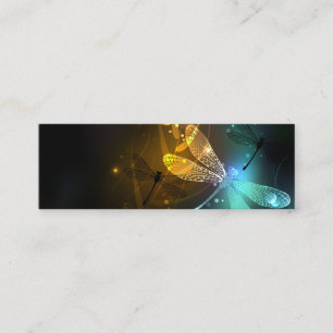 Green luminous dragonfly flight loyalty card