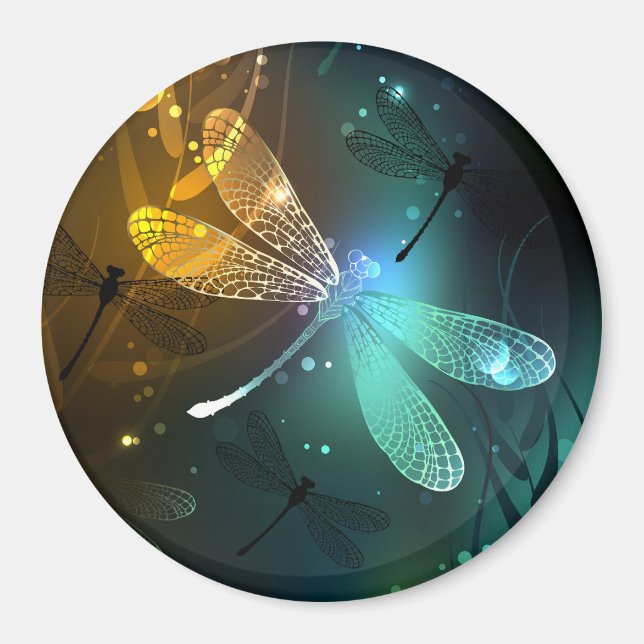 Green luminous dragonfly flight magnet (Front)