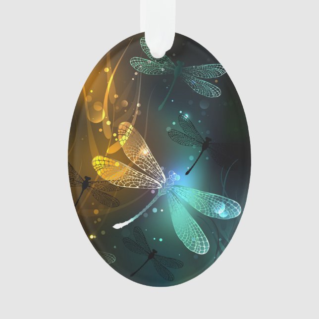 Green luminous dragonfly flight ornament (Front)