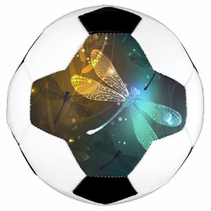 Green luminous dragonfly flight soccer ball