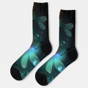 Green luminous dragonfly flight socks