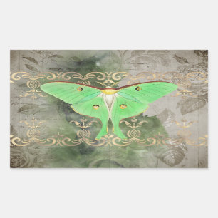 Green Luna Moth Rectangular Sticker
