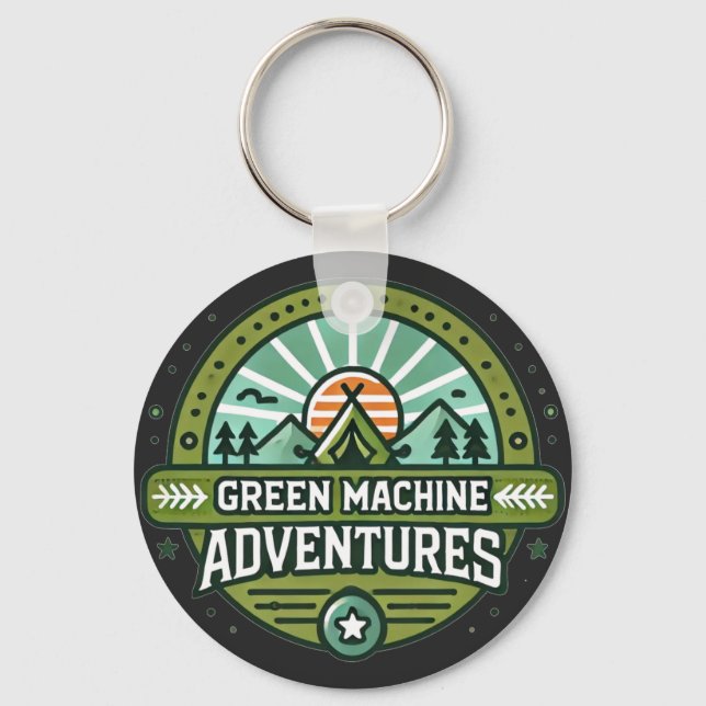 Green Machine & Happy Glamper Keychain (Back)
