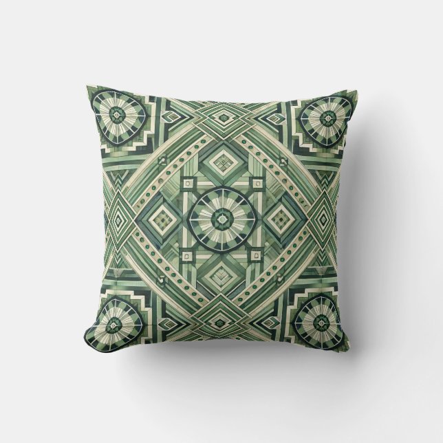 Green Machine Throw Pillow (Front)