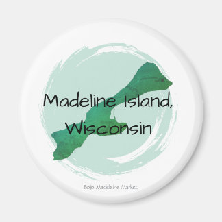 Green Madeline Round Magnet